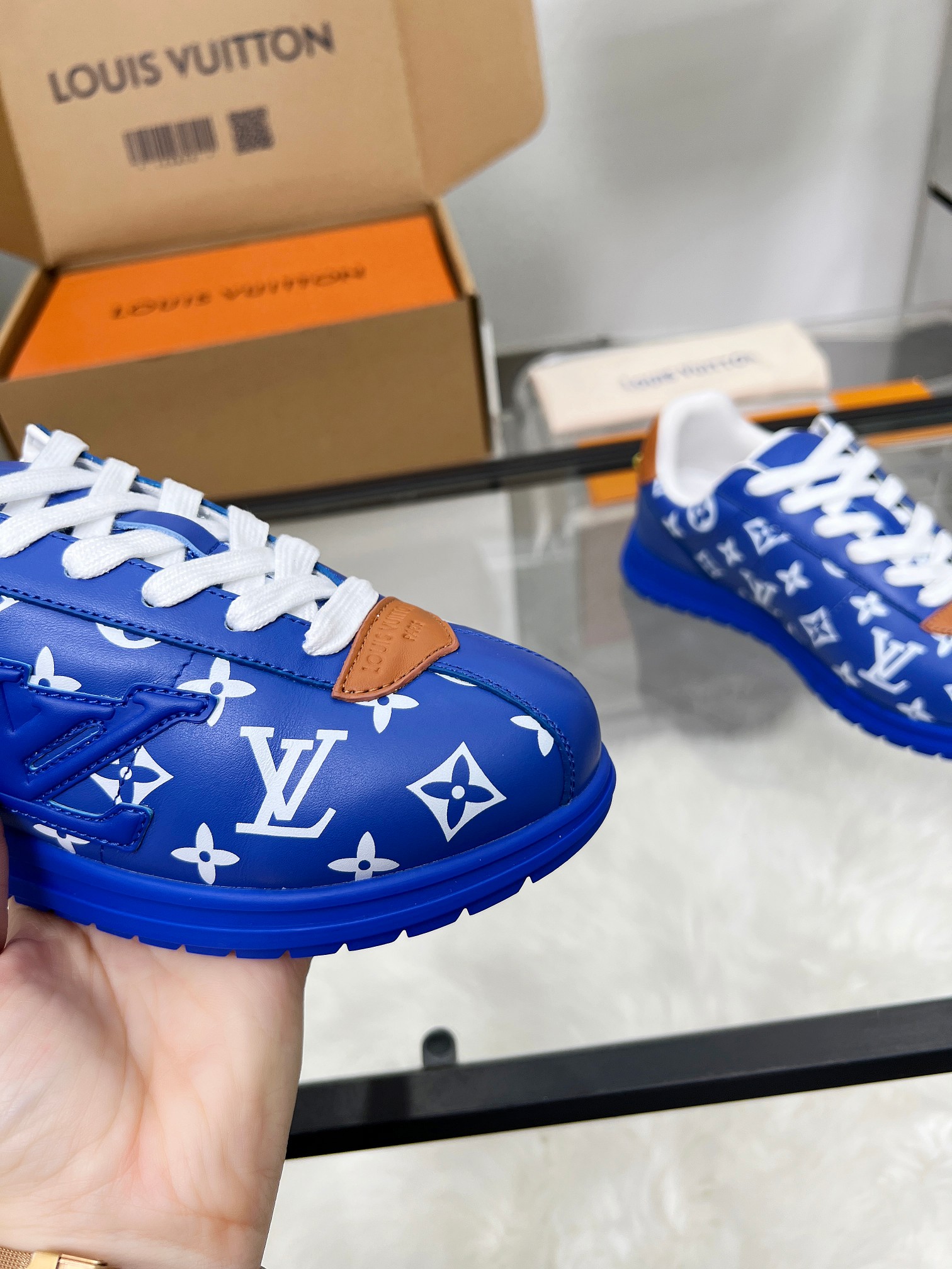Louis Vuitton LV Trainer Sneaker Blue Monogram – Leather – Women’s Shoes