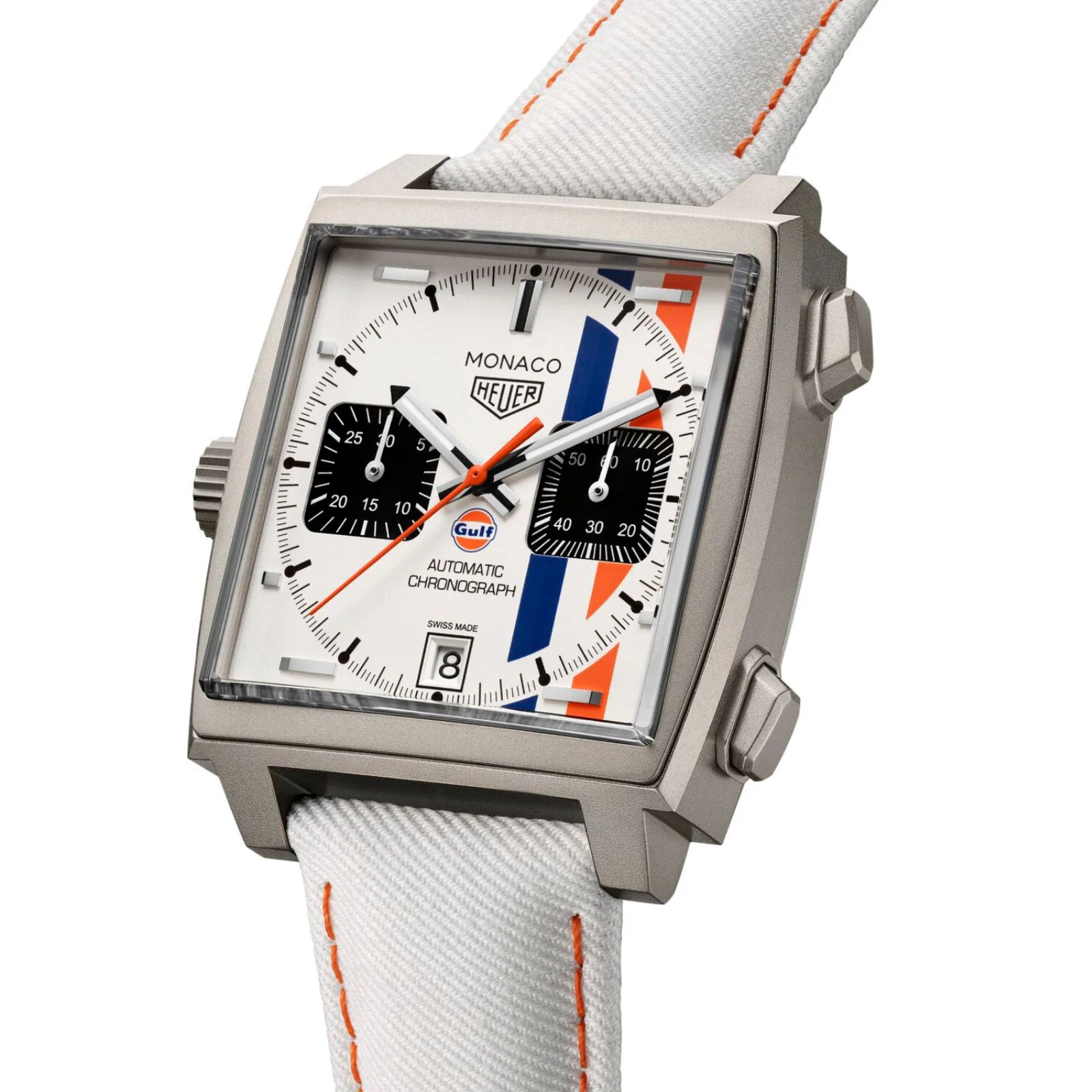 TAG Heuer Monaco Chronograph X Gulf 39mm Limited Edition Mens Watch White CAW218G.EB0393