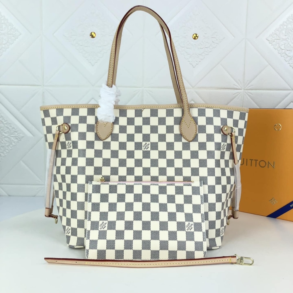 Louis Vuitton Neverfull GM Damier Azur Rose Ballerine Pink 39Cm N40601