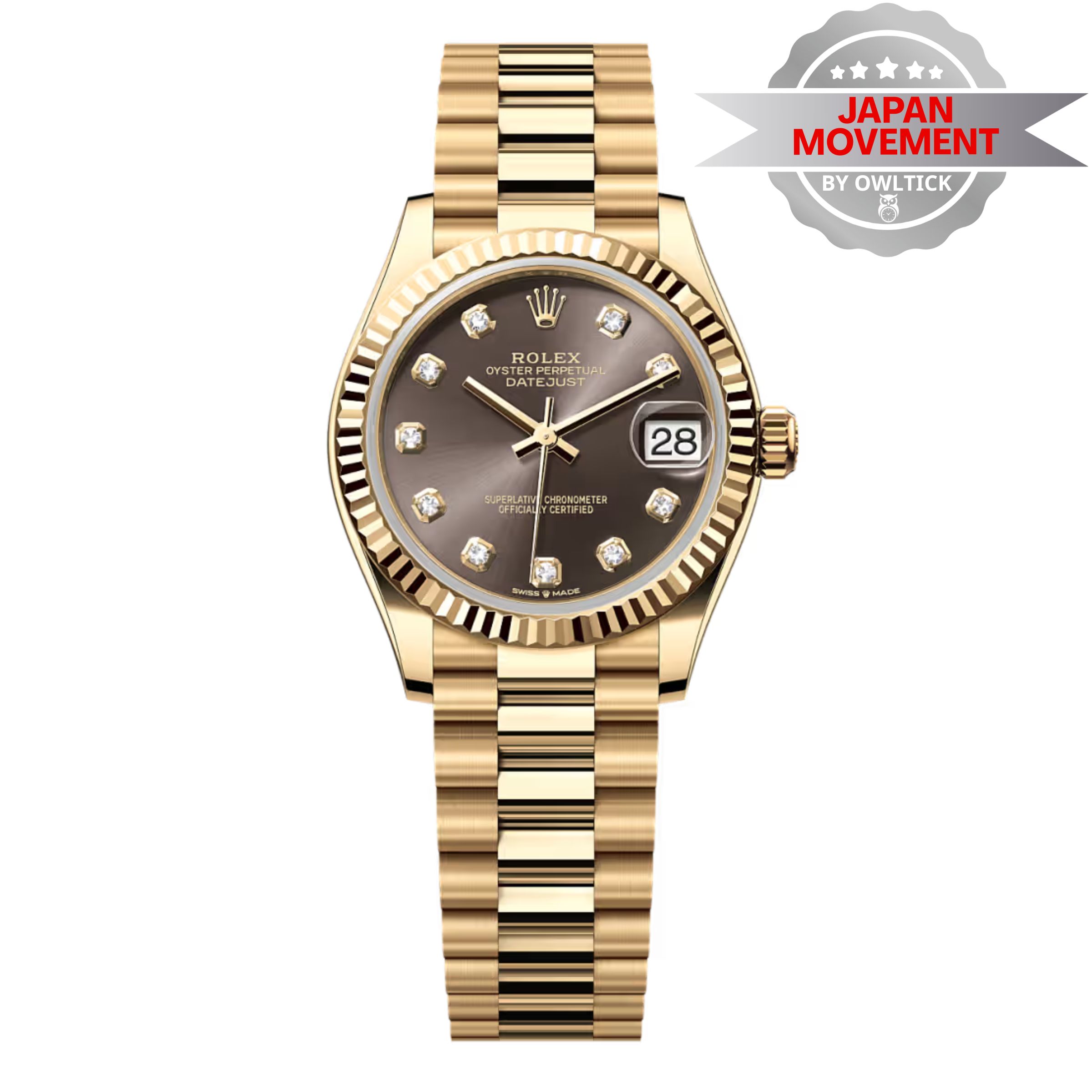 [Superclone] Rolex Datejust 31mm Dark Grey Dial Fluted President 278278