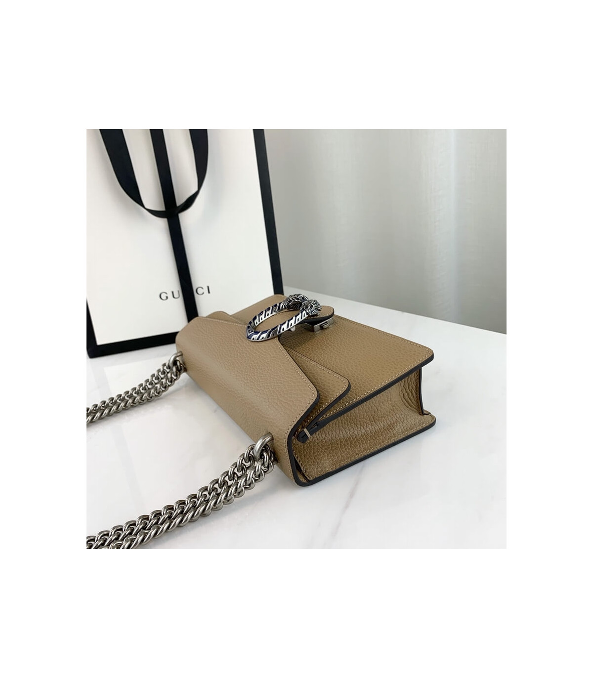 Gucci Dionysus Small Shoulder Bag in Apricot Leather
