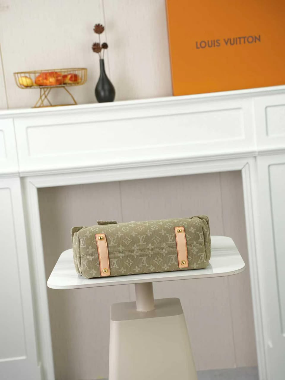 Louis Vuitton Carryall Cargo PM Bag Khaki Denim 33.5cm M27623