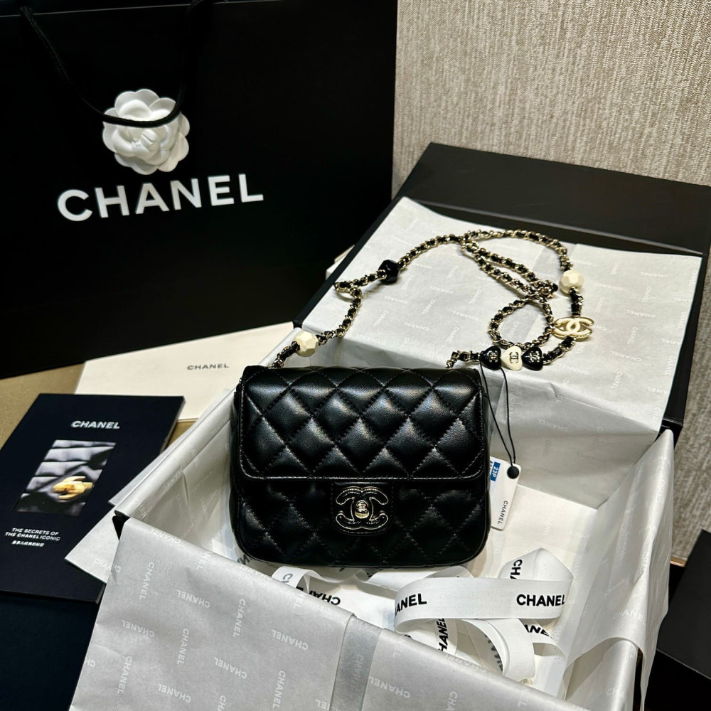 Chanel Mini Flap Bag in Black Lambskin