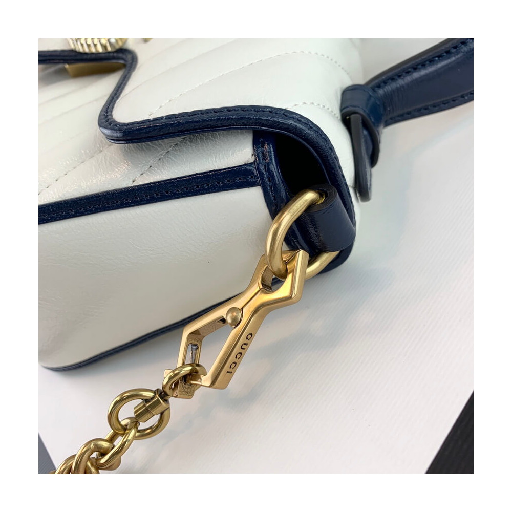 Gucci GG Marmont Mini Top Handle Bag White