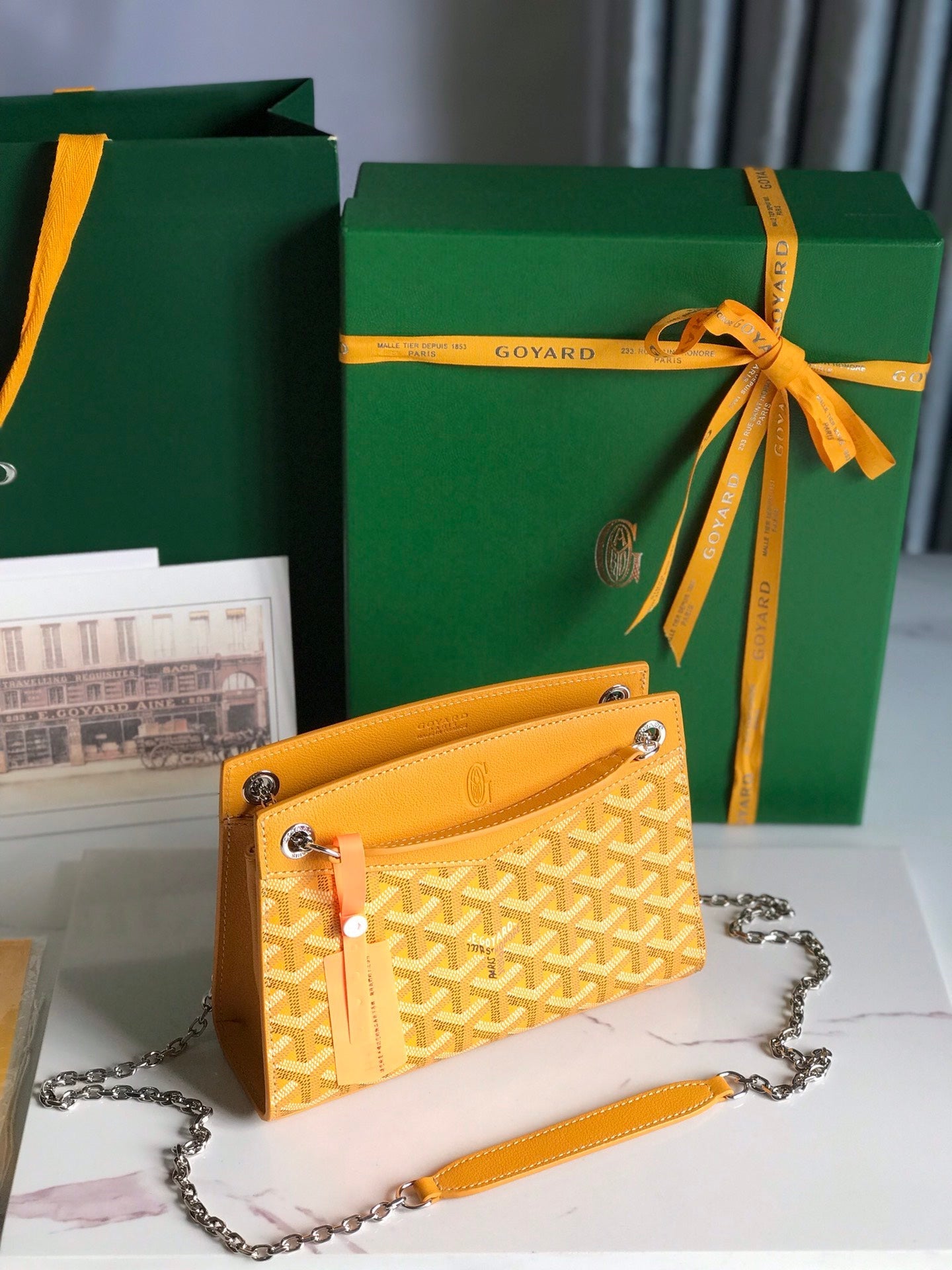 Goyard Rouette Structuré Mini Bag 21 Cm Yellow Goyardine Canvas And Calfskin