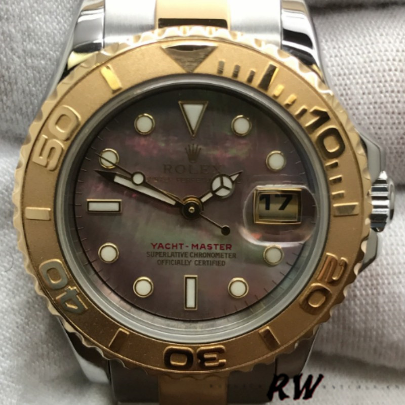 【Super Clone】Rolex Yacht-Master 169623 Steel Yellow Gold Black MOP Dial 29MM Lady Replica Watch