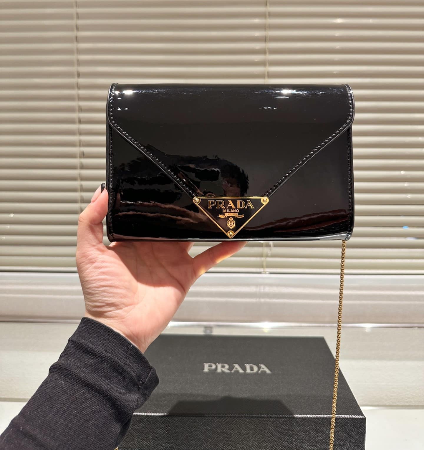 Prada Patent Leather Mini Bag Black 20Cm