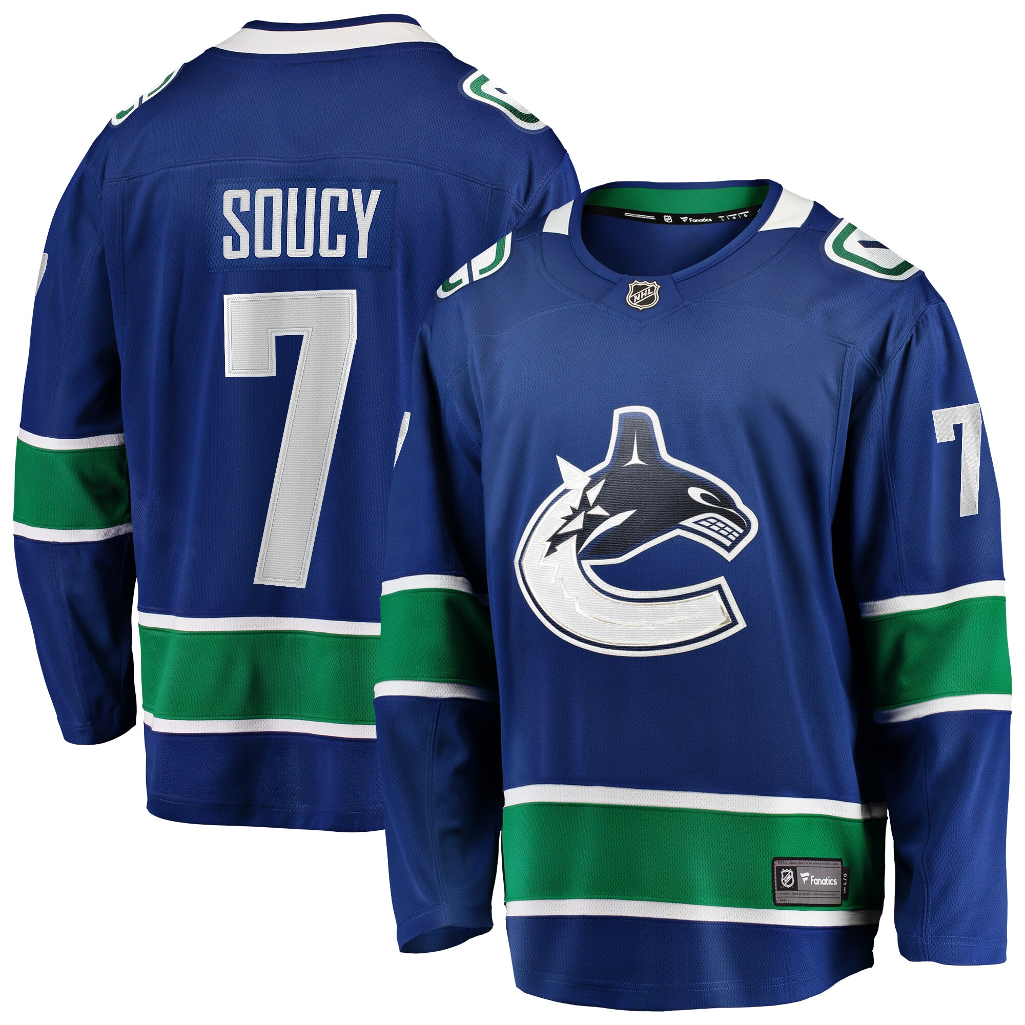 Carson Soucy Vancouver Canucks Fanatics Home Premier Breakaway Player Jersey – Blue