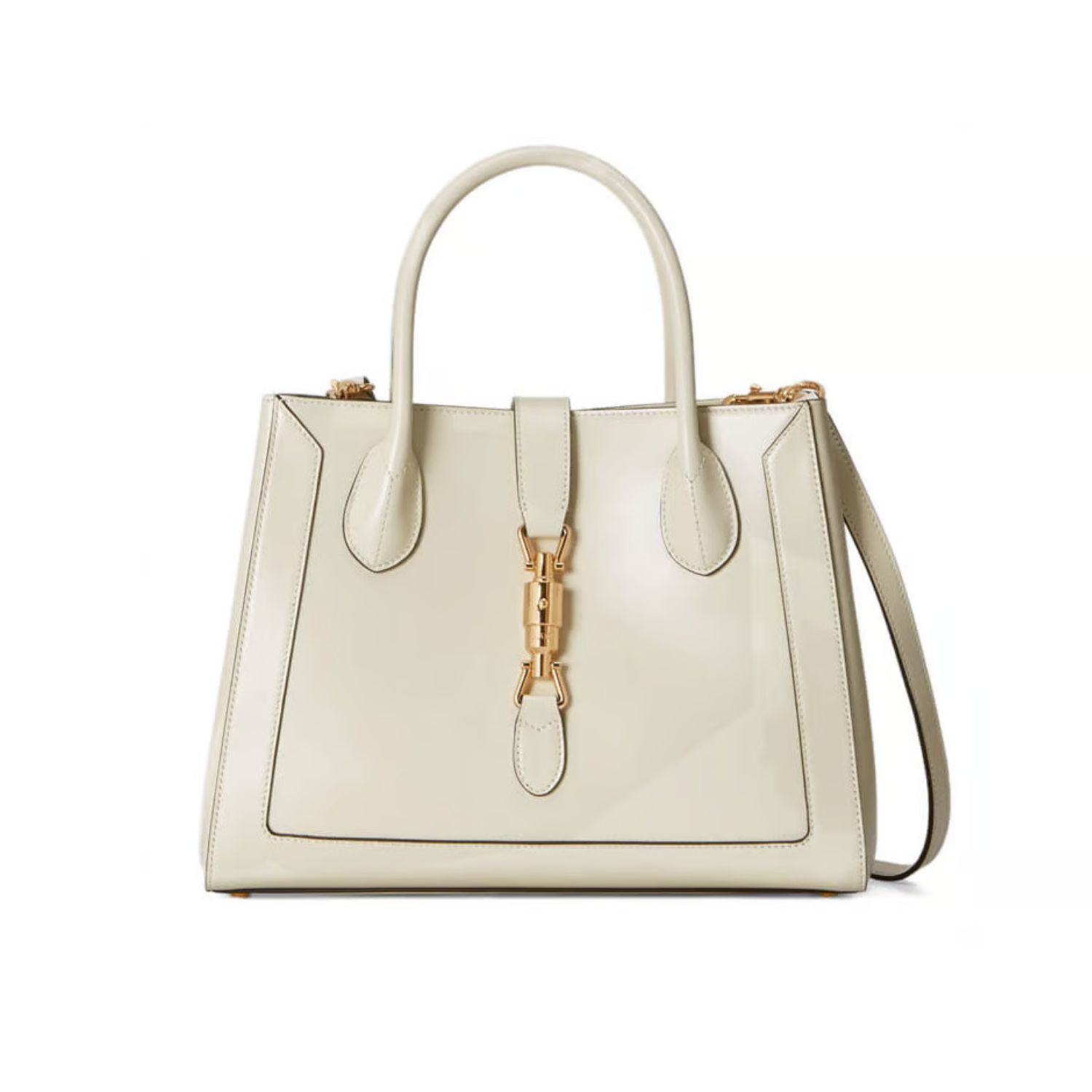 Gucci Jackie 1961 Medium Tote Bag in White Leather 30cm