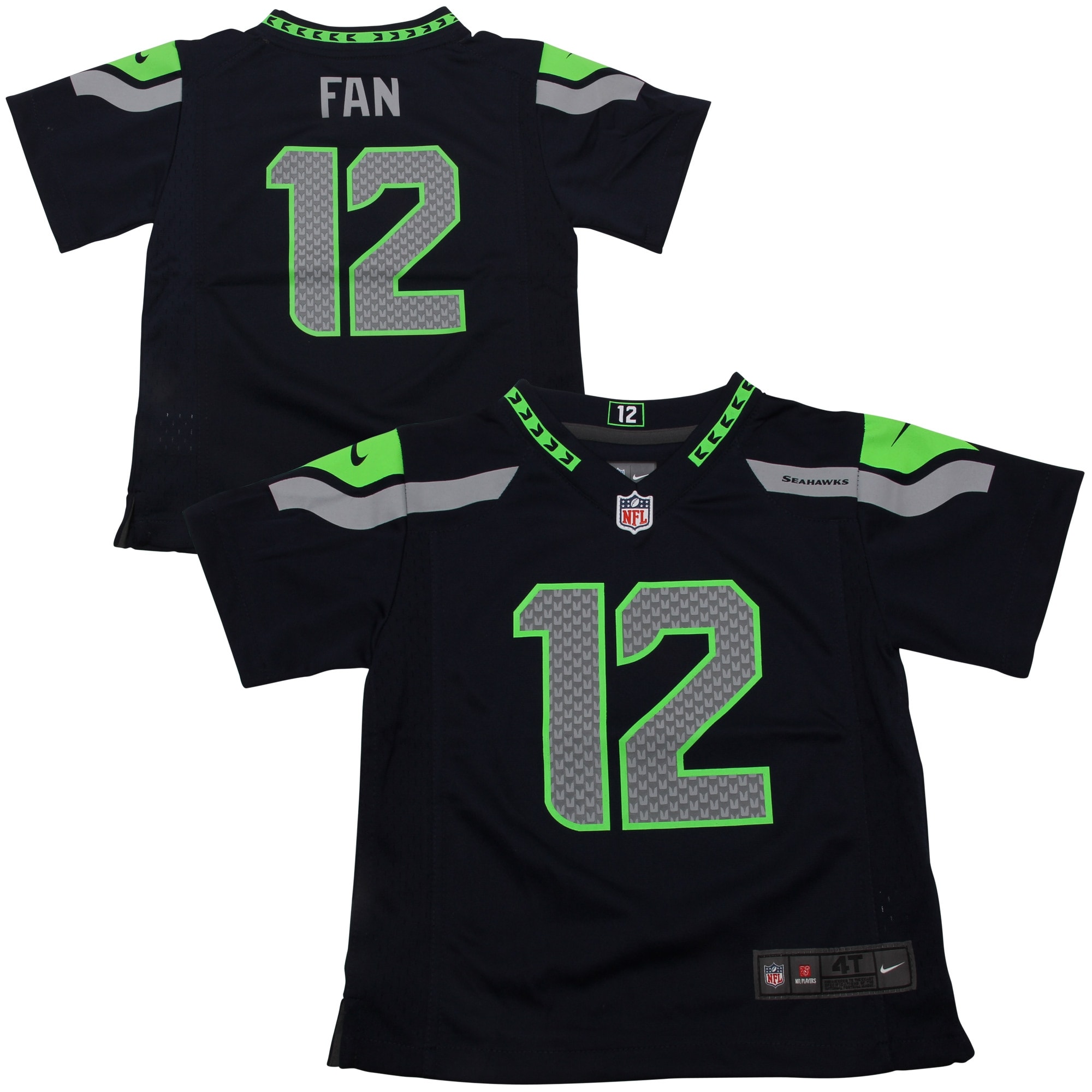 #12 Fan Seattle Seahawks Nike Toddler Game Jersey - Navy