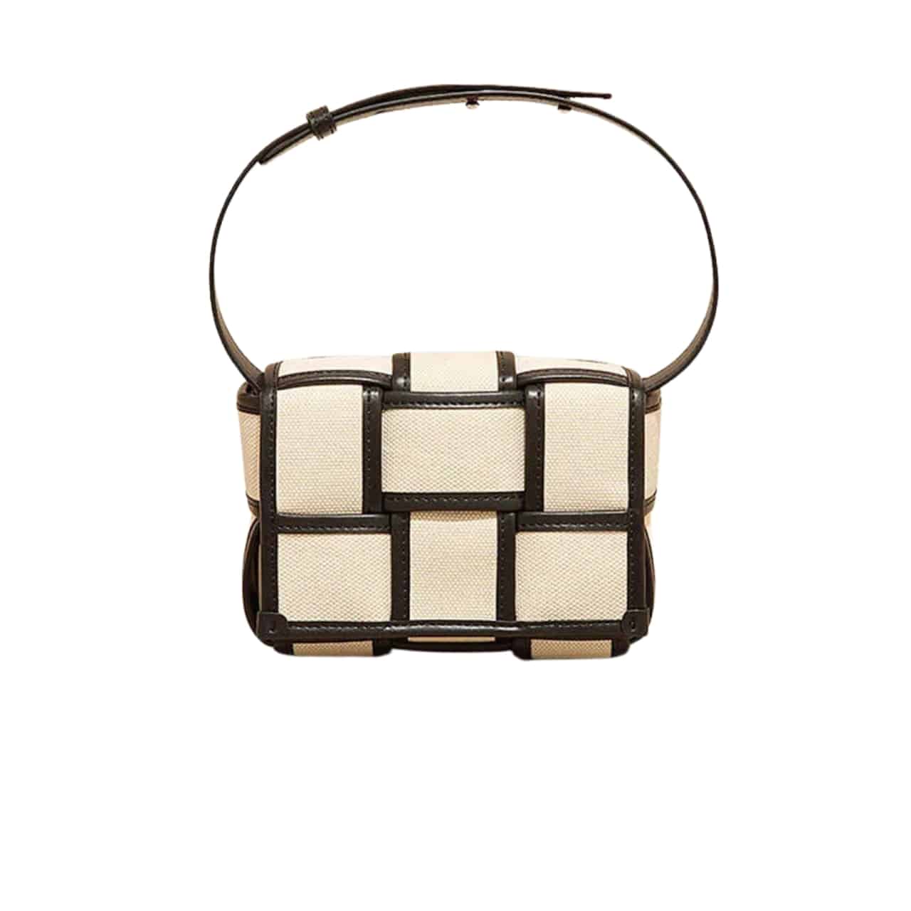 Bottega Veneta Mini Bag Natural Black 17Cm