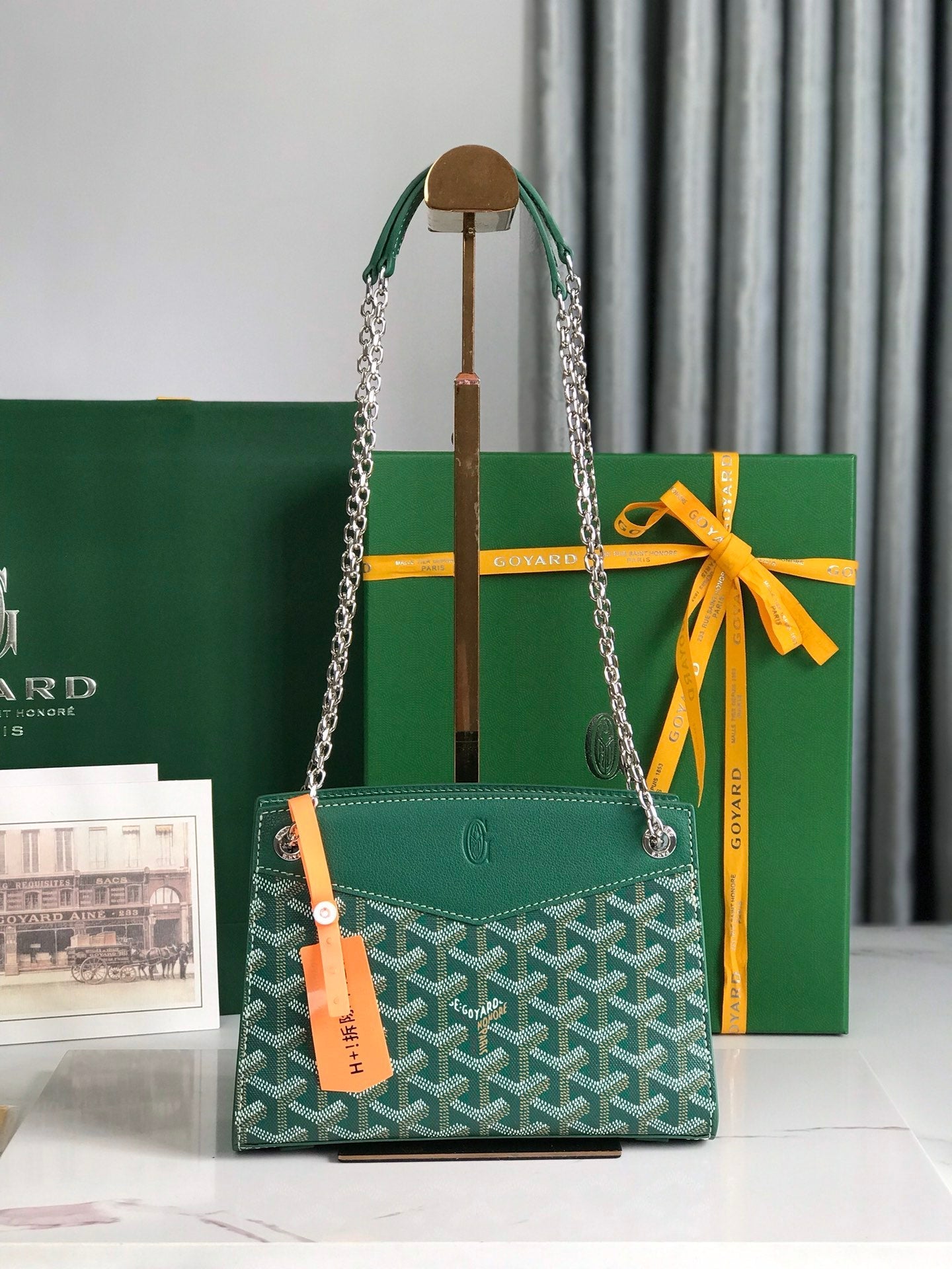 Goyard Rouette Structuré Mini Bag 21 Cm Green Goyardine Canvas And Calfskin