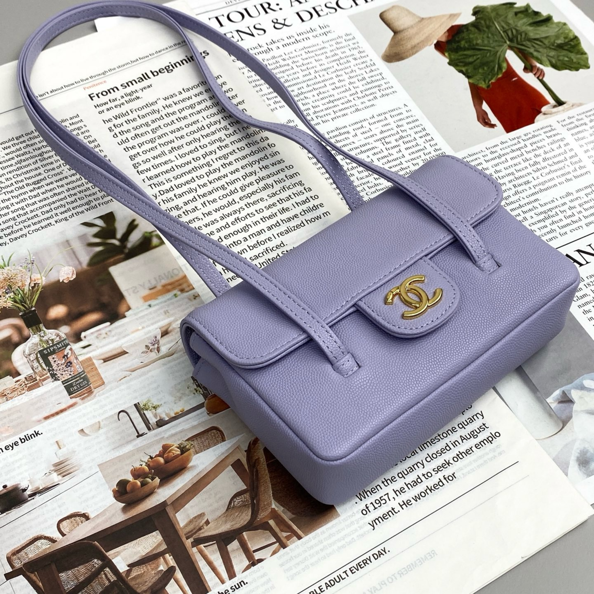 Chanel Clutch Purple Bag 17cm/6.7in