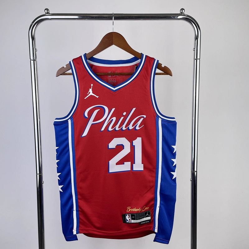 2023 NBA Philadelphia 76ers 21 EMBIID Basketball Jersey