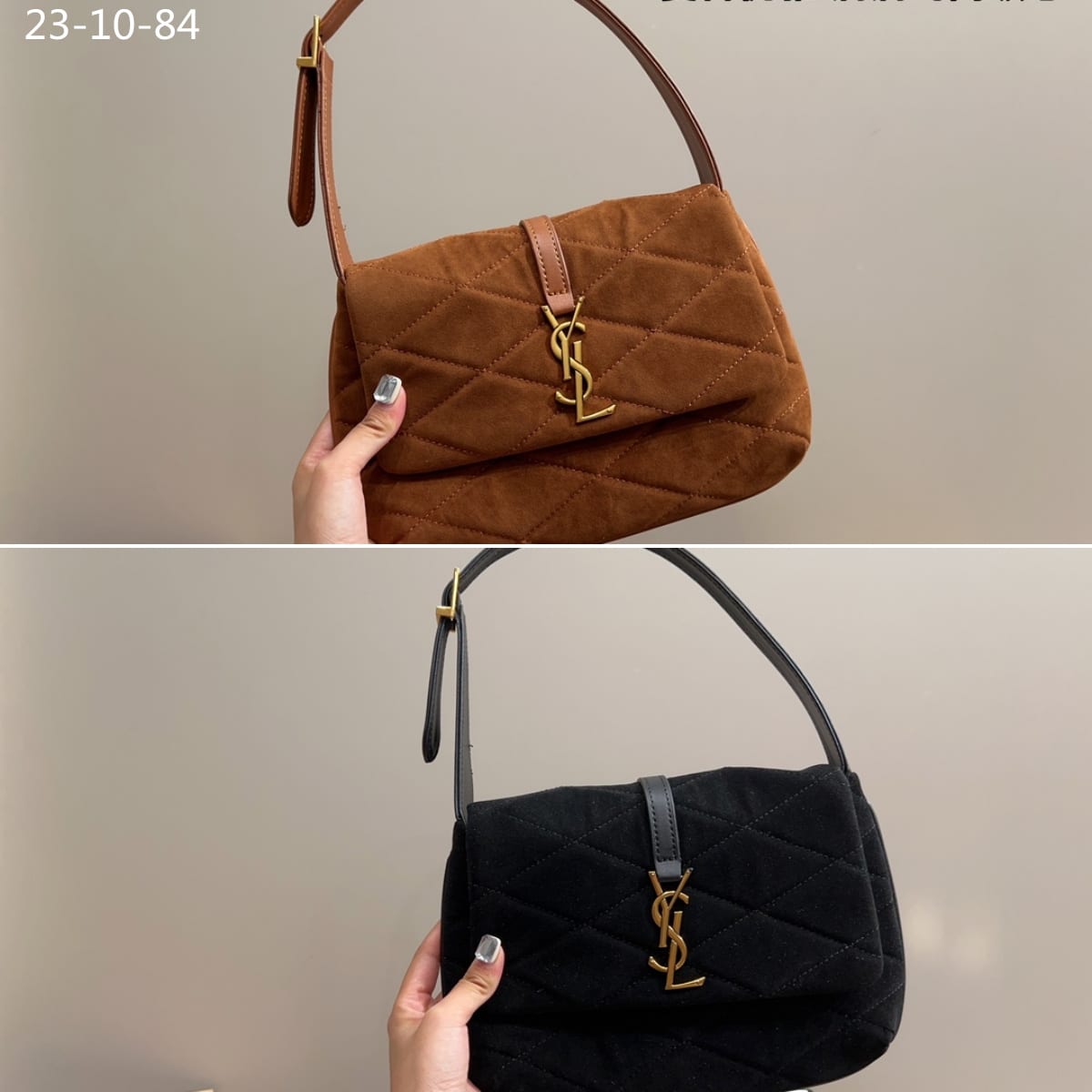 Saint Laurent Le 5 A 7 Hobo Bag Black 27Cm