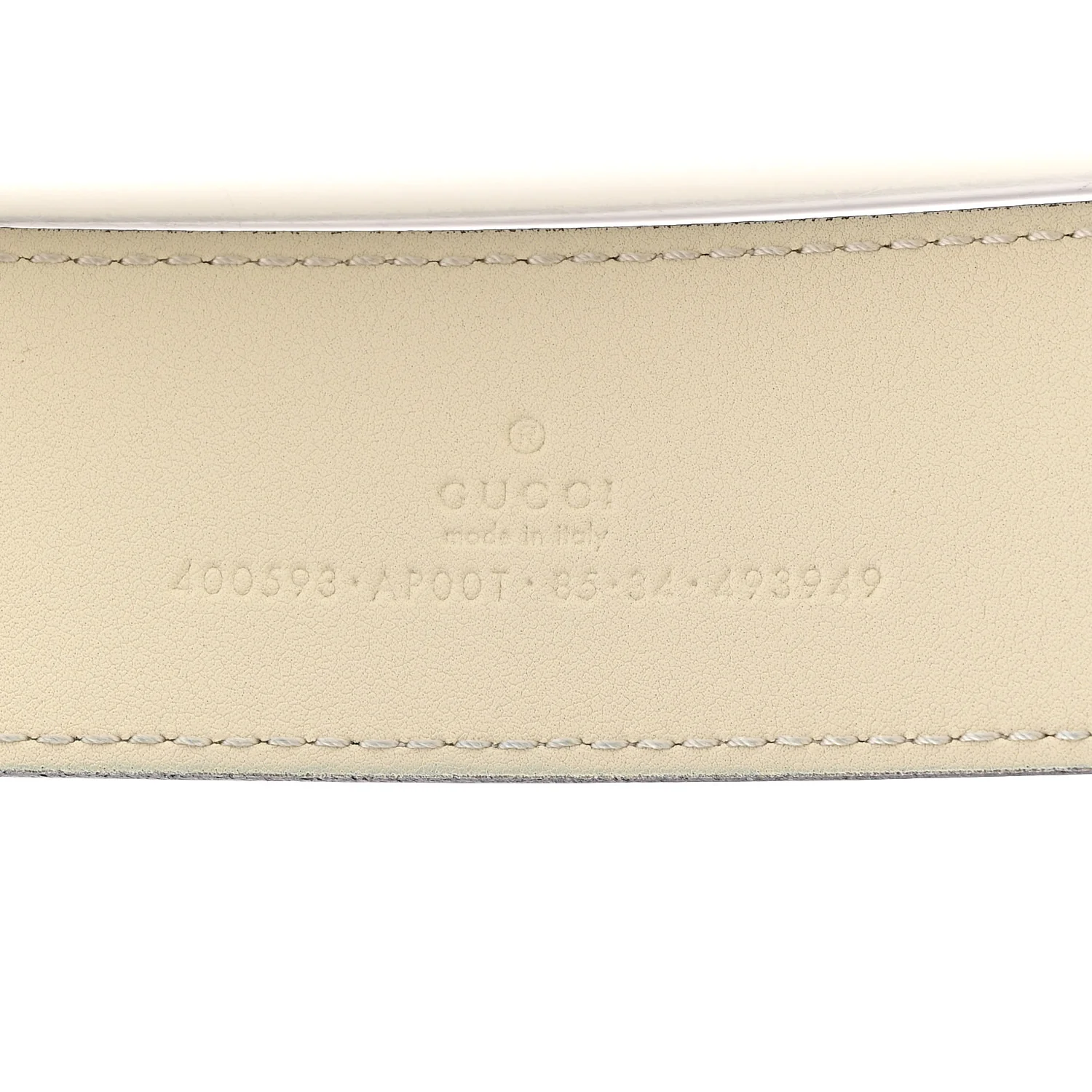 Calfskin Double G 40mm Belt 85 34 Mystic White