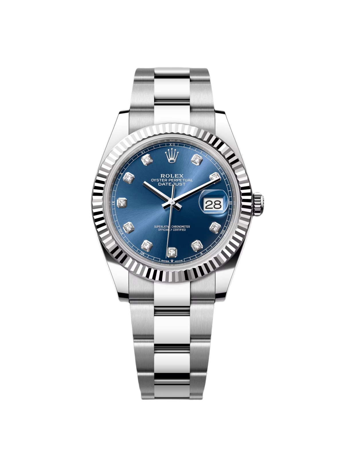【Super Clone】RLX  Datejust 41mm 126334 Blue Diamond Oyster Stainless Steel Mens Watch