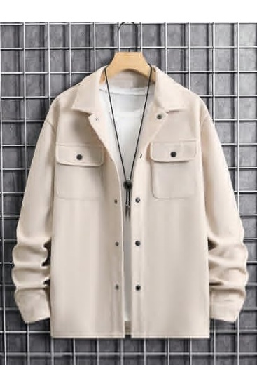 Men's Casual Flap Pocket Button Front Long Sleeve Jackets