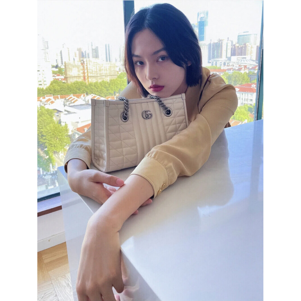 Gucci GG Marmont Small Tote Bag White