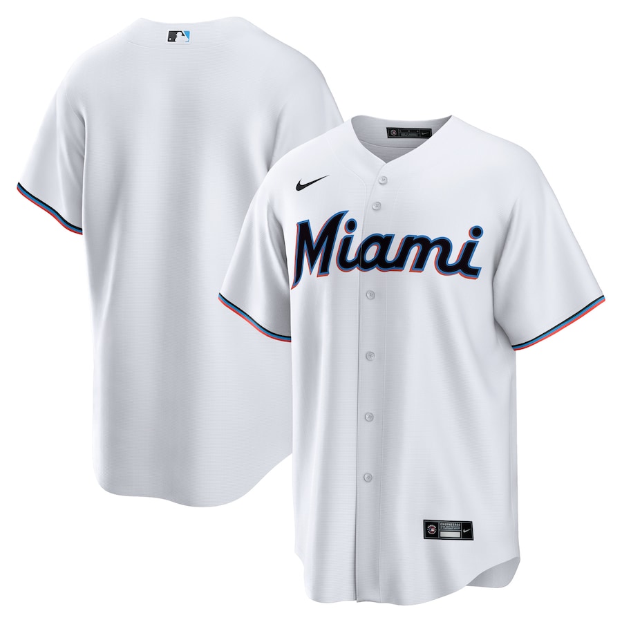 Miami Marlins Home Blank Jersey White