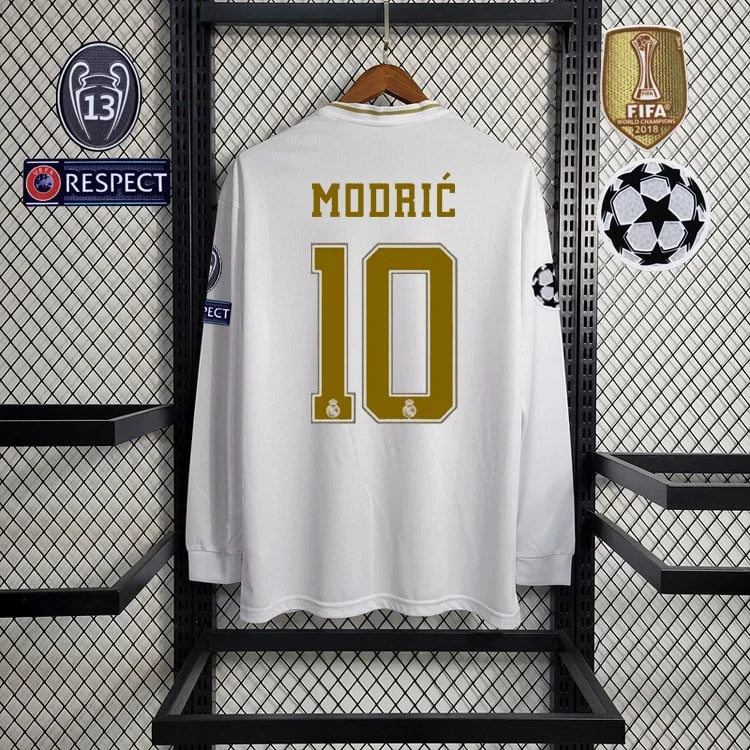Retro 2019-20 Real Madrid Main Long Sleeve Benzema Hazard Sergio Ramos Casemiro KROOS MODRIC Football jersey retro