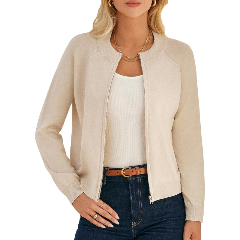 Women's Long Sleeve Zip Up Cardigan Sweaters