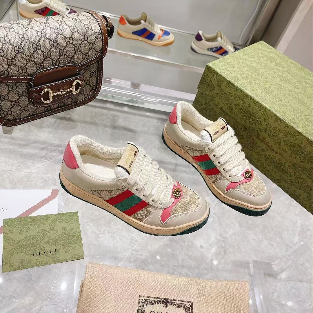 Gucci Gg Screener Distressed Gg Canvas Pink 546551 9Y920 9665