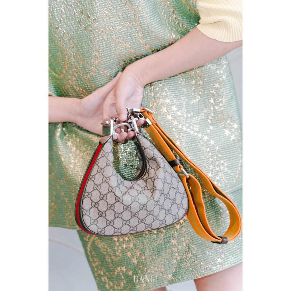 Gucci GG Supreme Attache Small Shoulder Bag Coffee