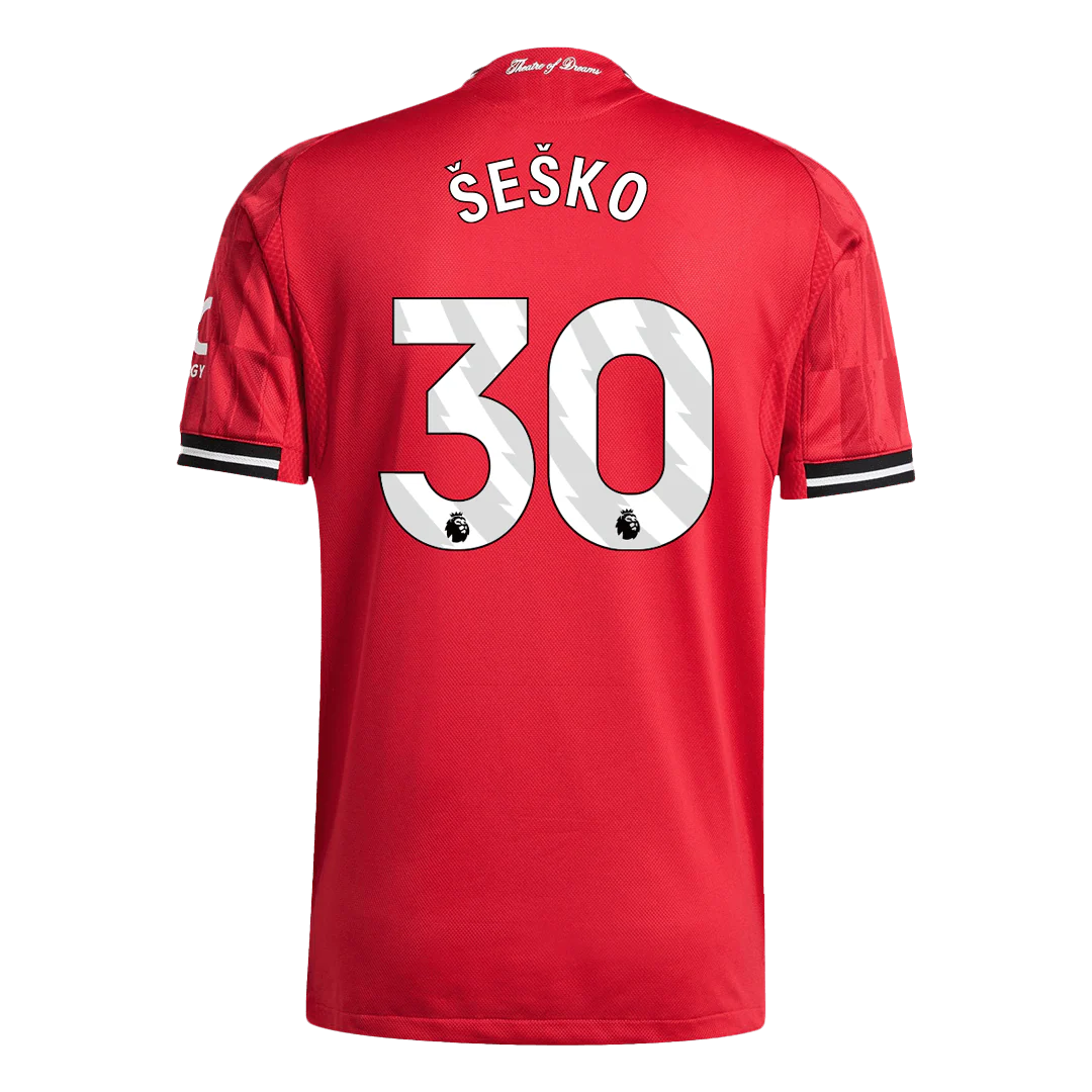 ŠEŠKO #30 Manchester United Home Player Version Soccer Jersey 2025/26