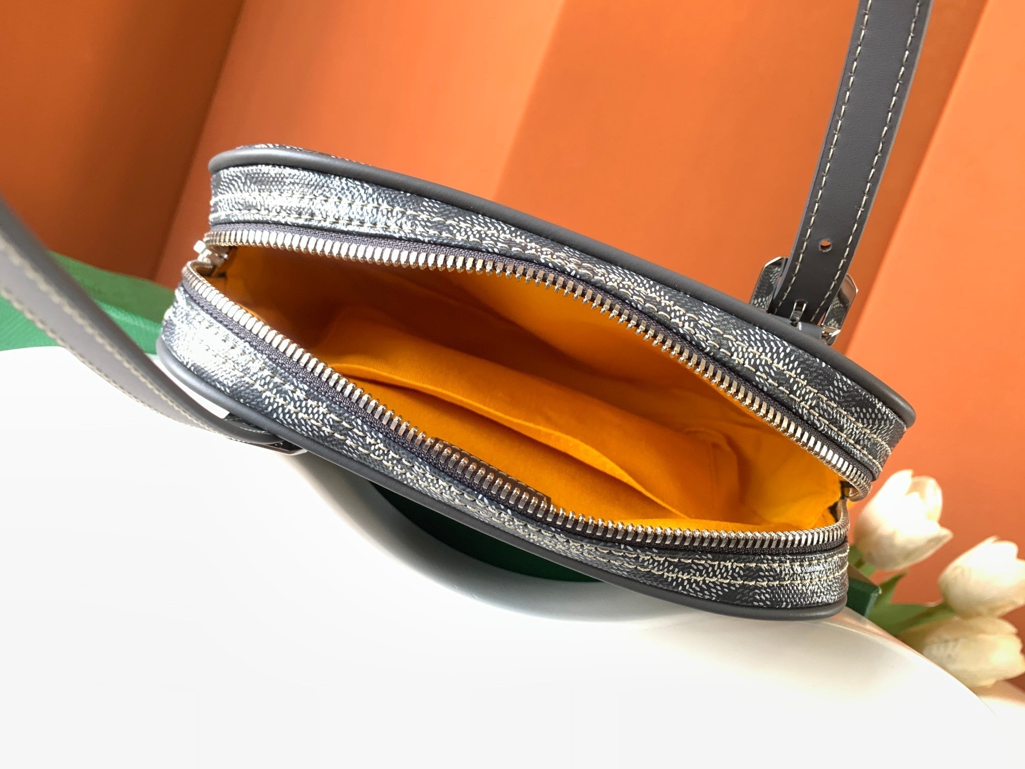 Goyard Yona Bag Coated MM 21Cm Grey Canvas