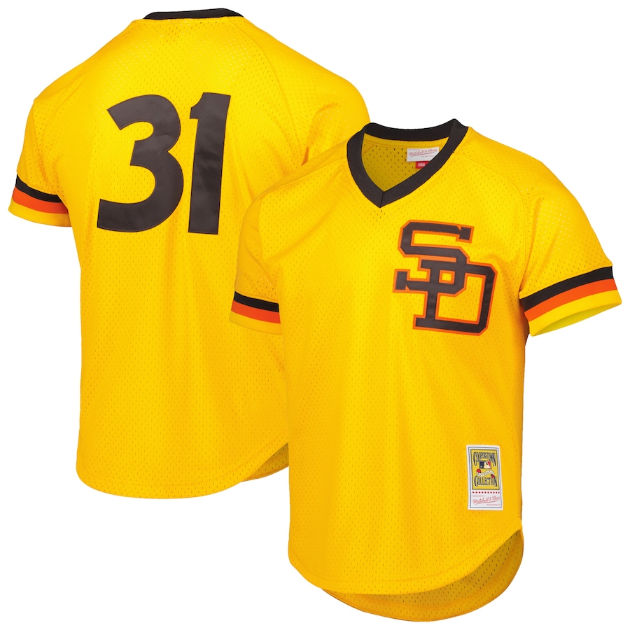 Dave Winfield San Diego Padres Mitchell&Ness Cooperstown Collection Mesh Batting Practice Jersey Gold