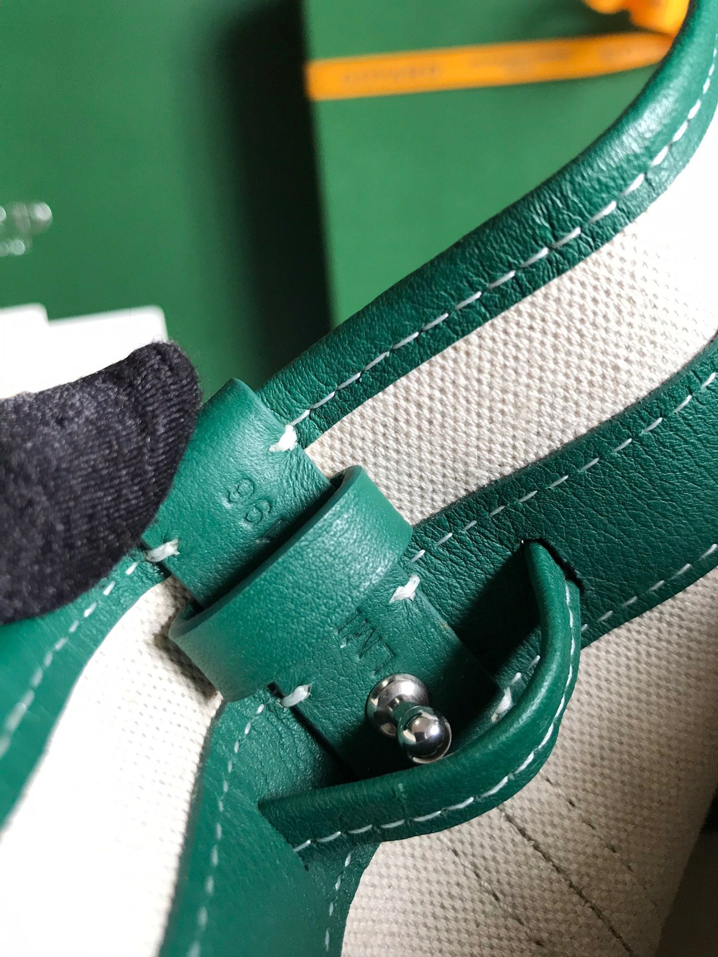 Goyard Petit Flot Bucket Bag 22 Cm Green Goyardine Canvas And Lambskin Trim
