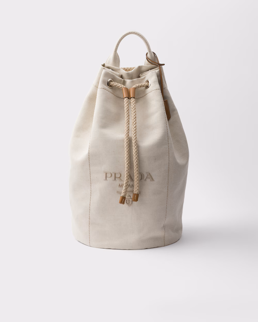 Prada Linen blend drawstring duffel bag