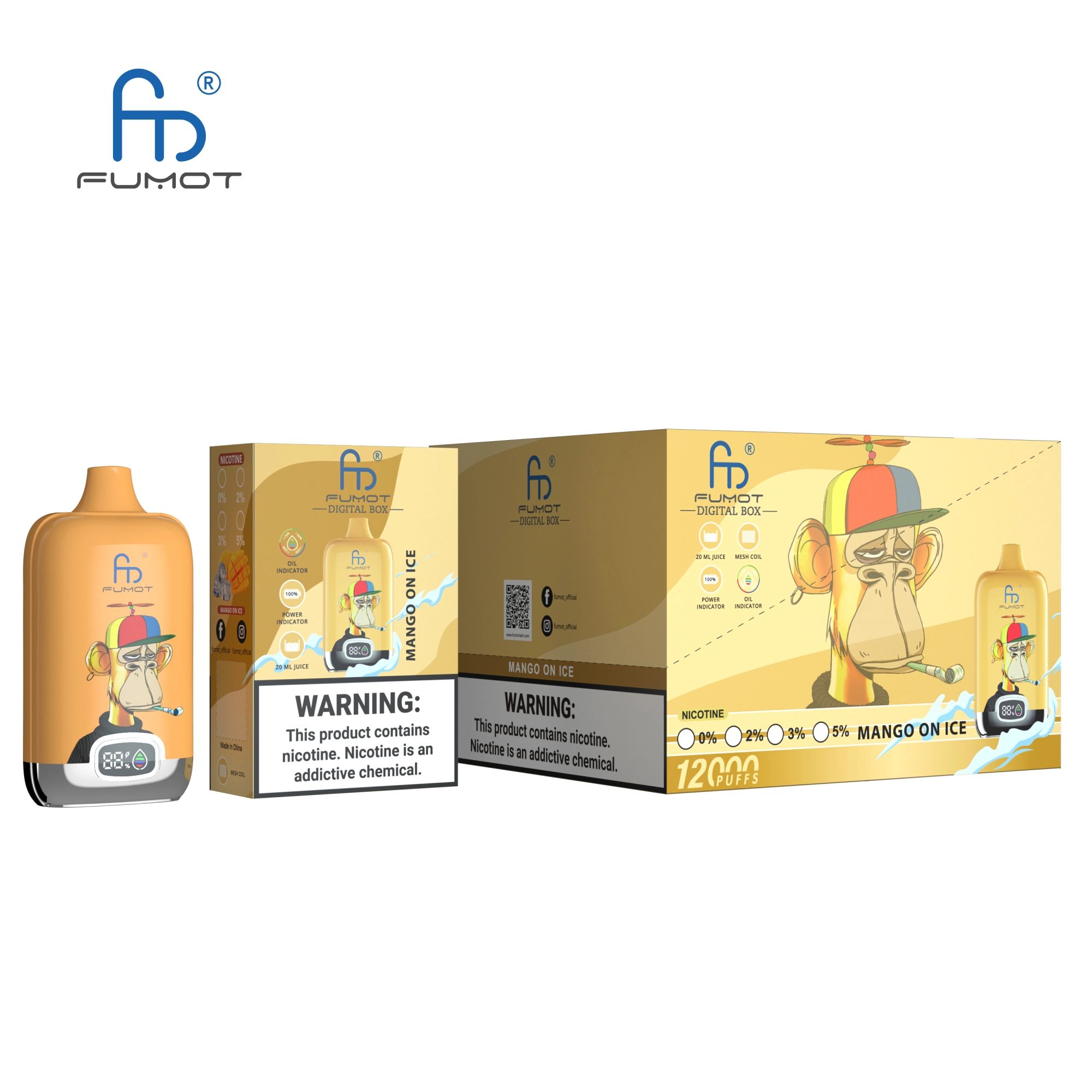 （3 pieces）RandM Digital Box 12000 Puffs Disposable Vape