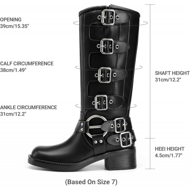 Women's Knee High Riding Boots Side Zipper