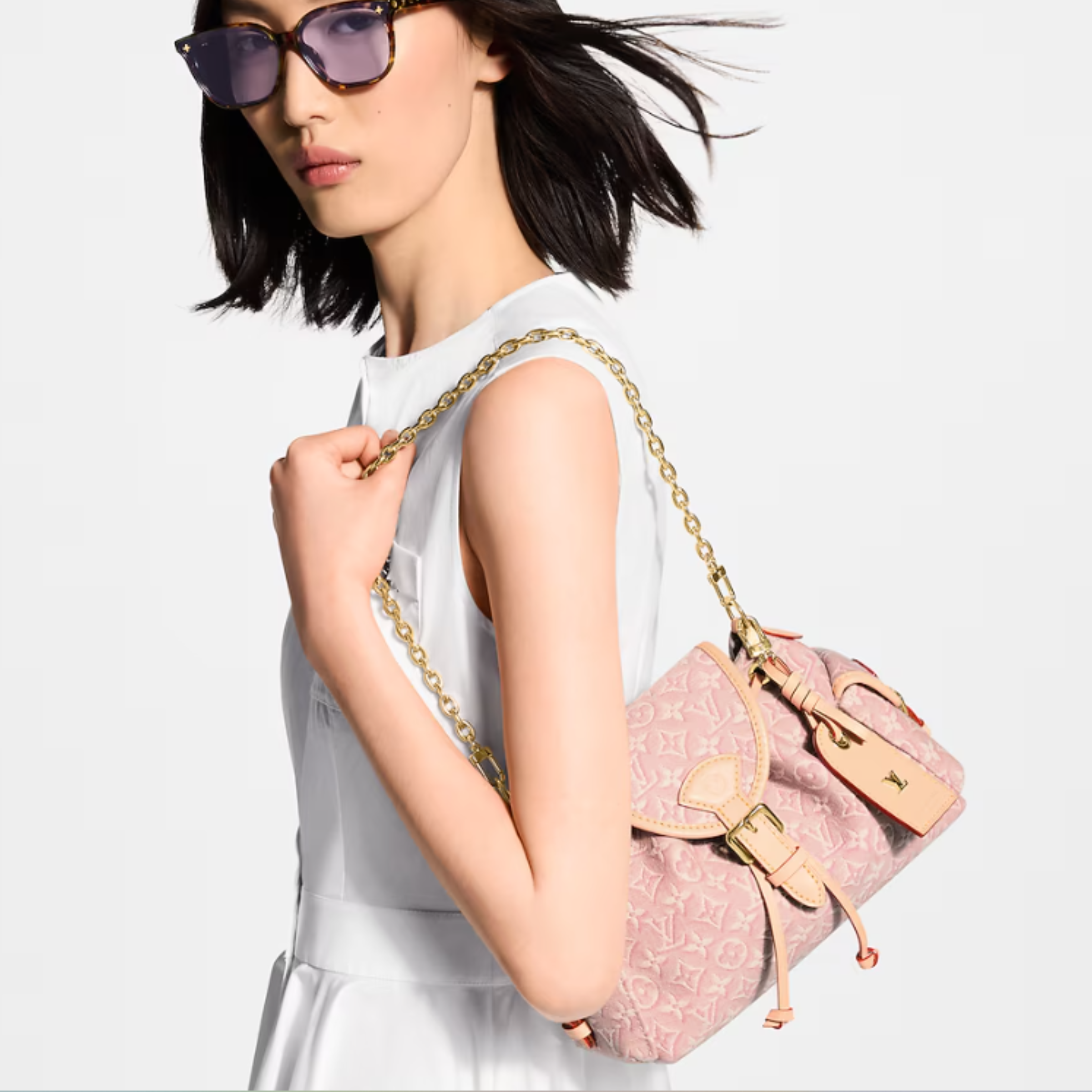 Louis Vuitton Odyssee PM Monogram Emblème Rose Ruban Color 27cm M29974