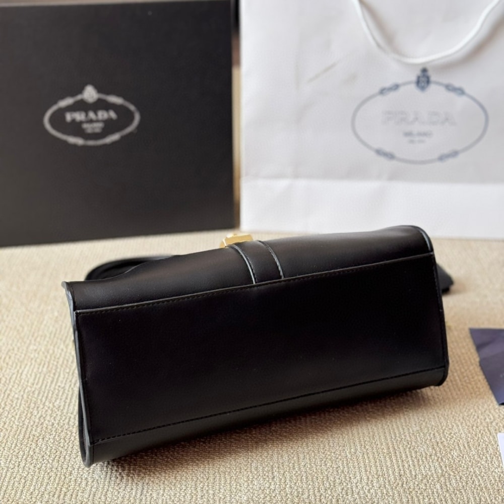 Prada Medium Leather Tote Bag Black 32Cm
