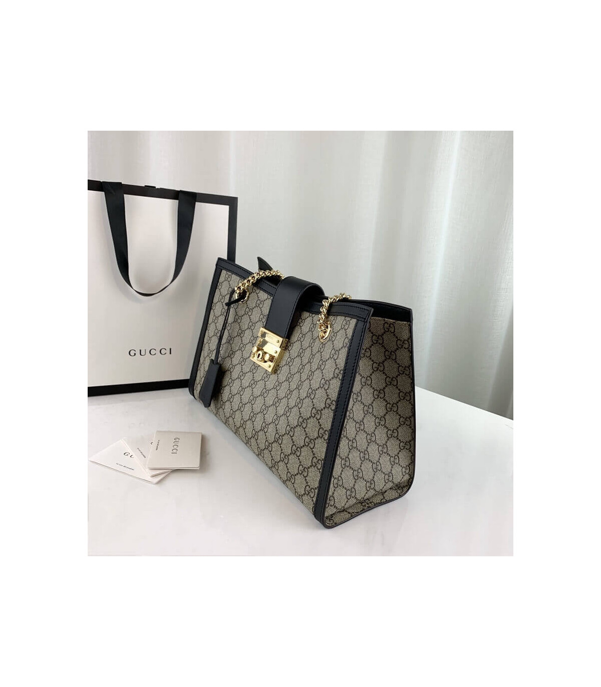 Gucci Padlock Medium GG Shoulder Bag Black