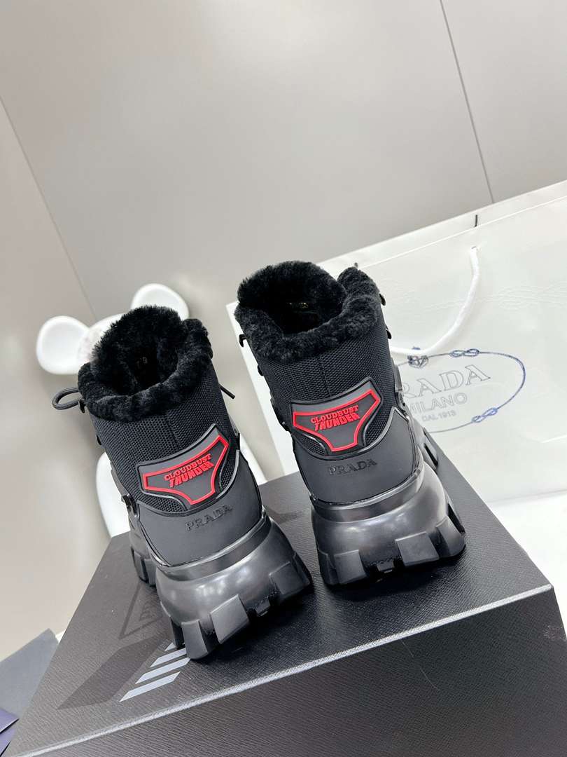 Prada Cloudbust Thunder High Top Sneakers Black