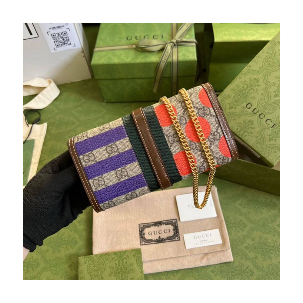Gucci Jackie 1961 Chain Wallet With Geometric Print 19cm