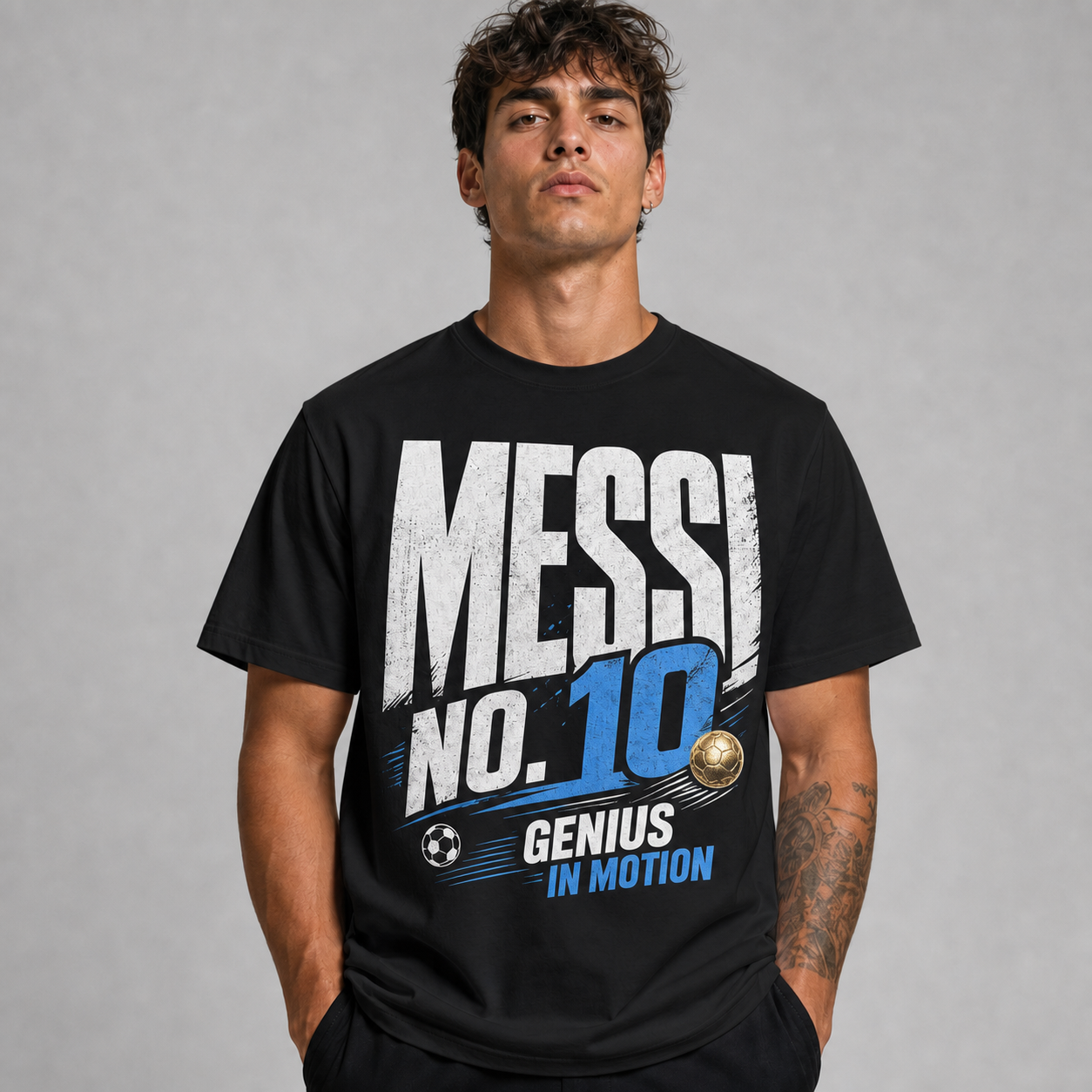 Messi World Cup Printed T-Shirt Unisex Loose Fit T-Shirt 100% Cotton Soft Comfortable Summer Casual Printed Top