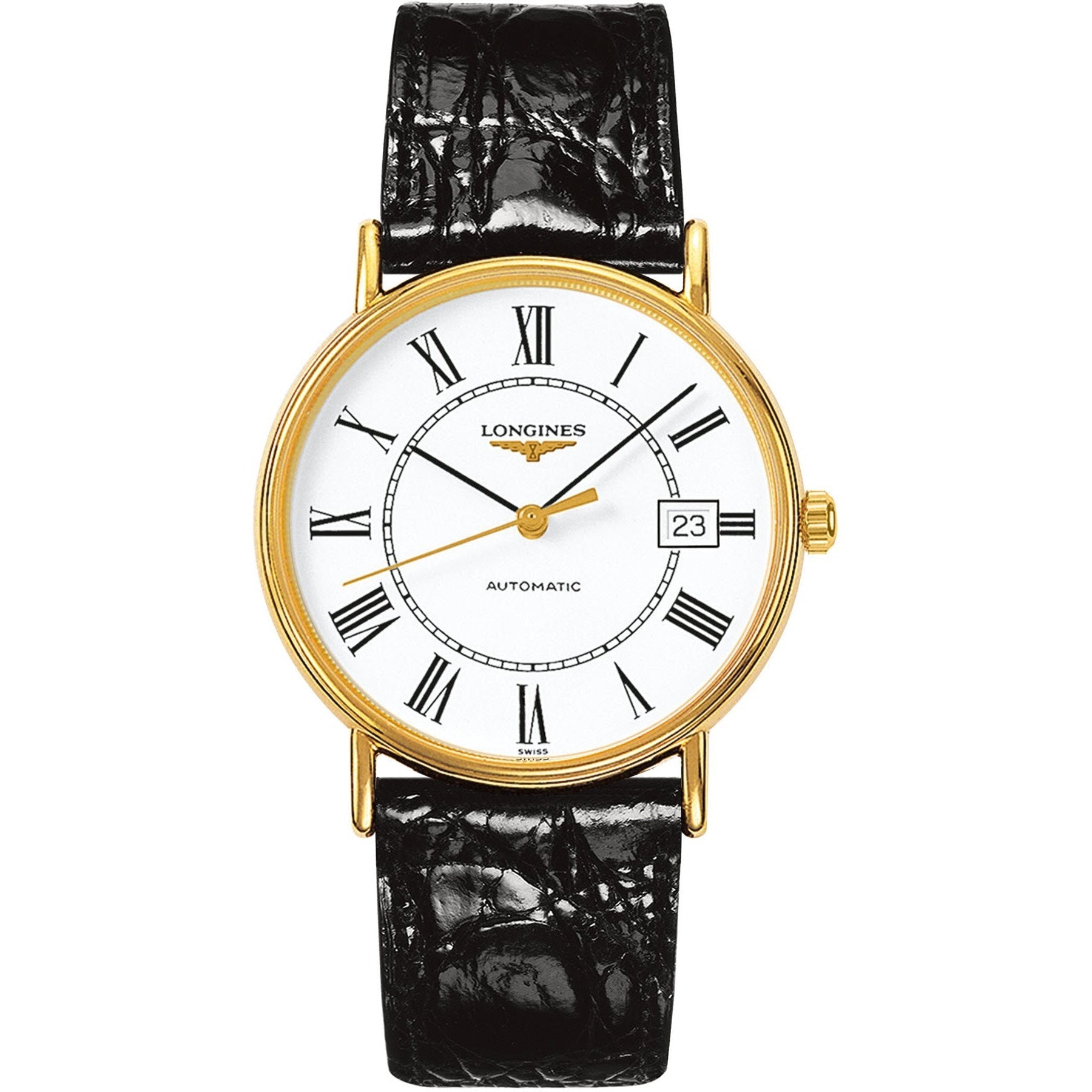 【Super Clone】Longines Men's L4.921.2.11.2  Presence Black Leather Watch