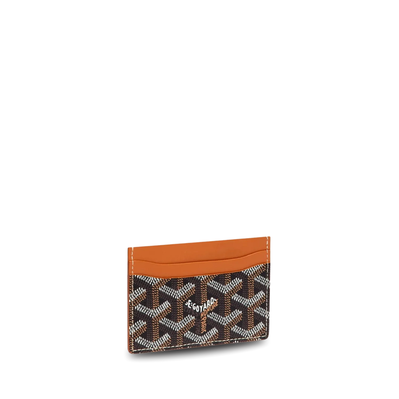 Goyard Saint-Sulpice Card Wallet 10 Cm Black Goyardine Canvas And Tan Calfskin