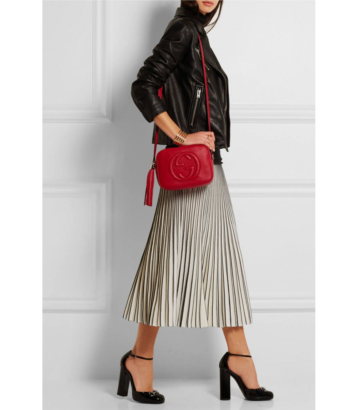 Gucci Soho Small Leather Disco Bag Red