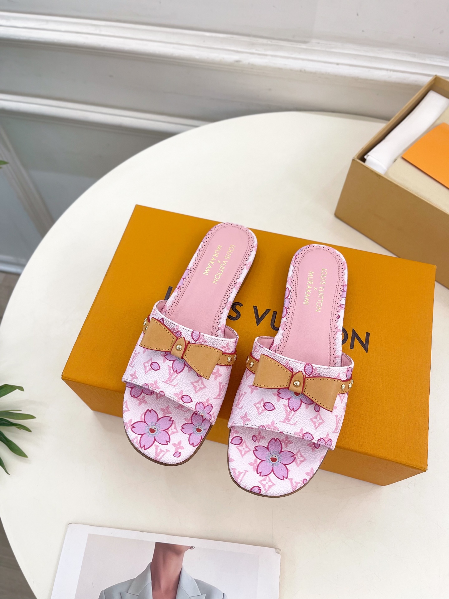 Louis Vuitton x Takashi Murakami Cherry Blossom Flat Slide Sandal