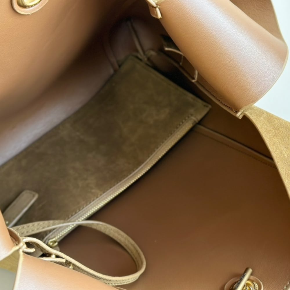 Saint Laurent Tanger In Suede Biscuit Brown 28Cm