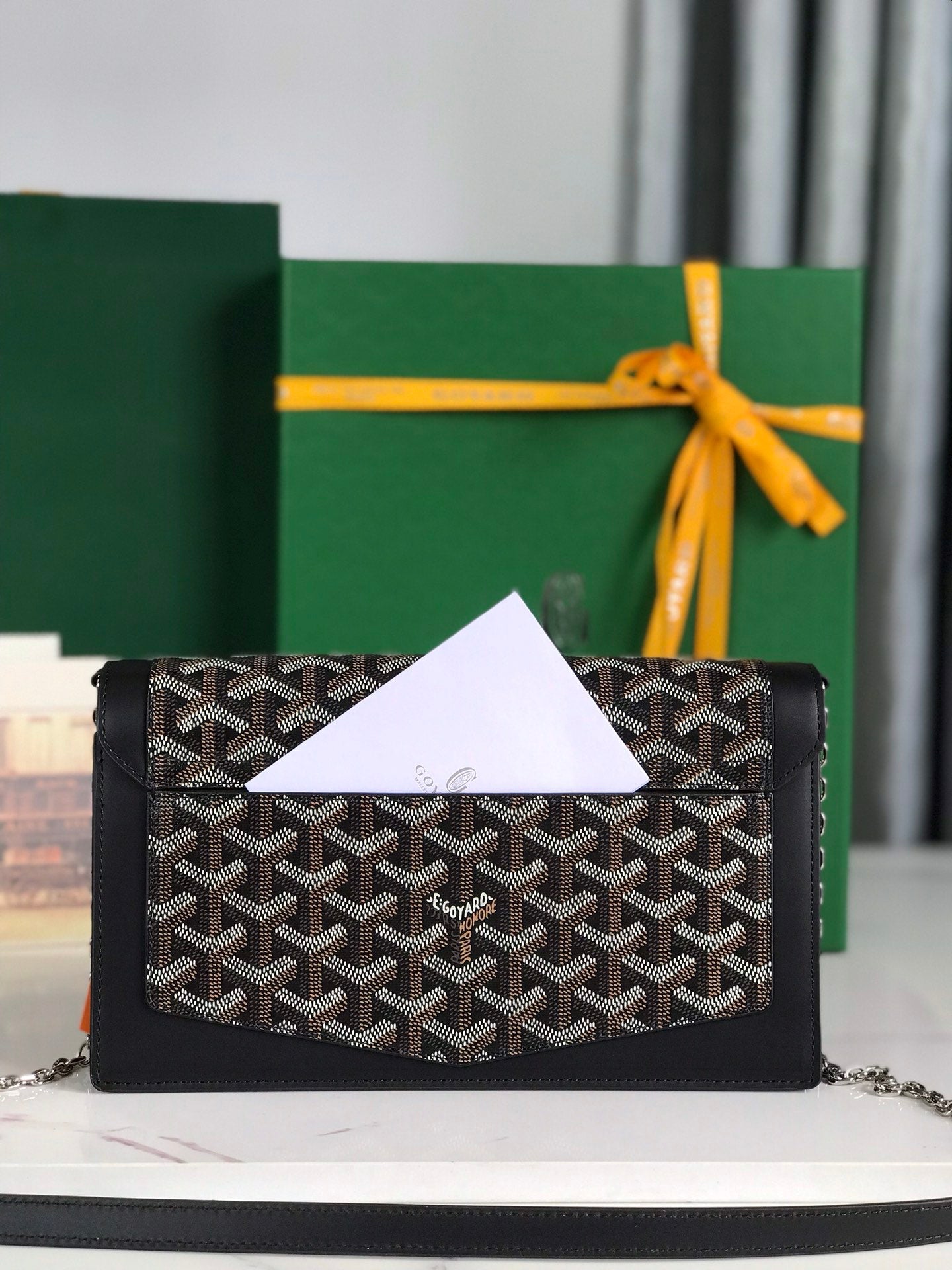 Goyard Duchesse Marie-Caroline Bag 25 Cm Black Goyardine Canvas And Smooth Calfskin