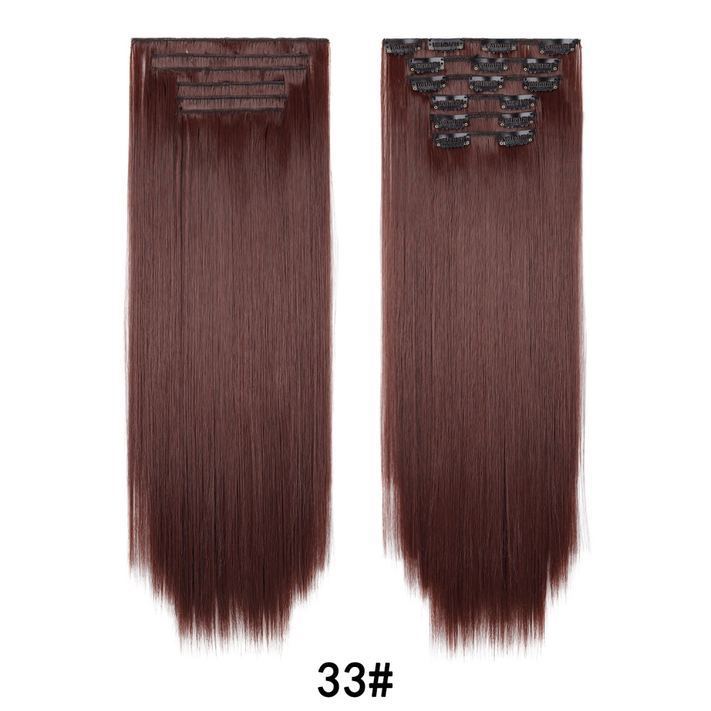 Long hairpiece straight hair 6pcs set for women