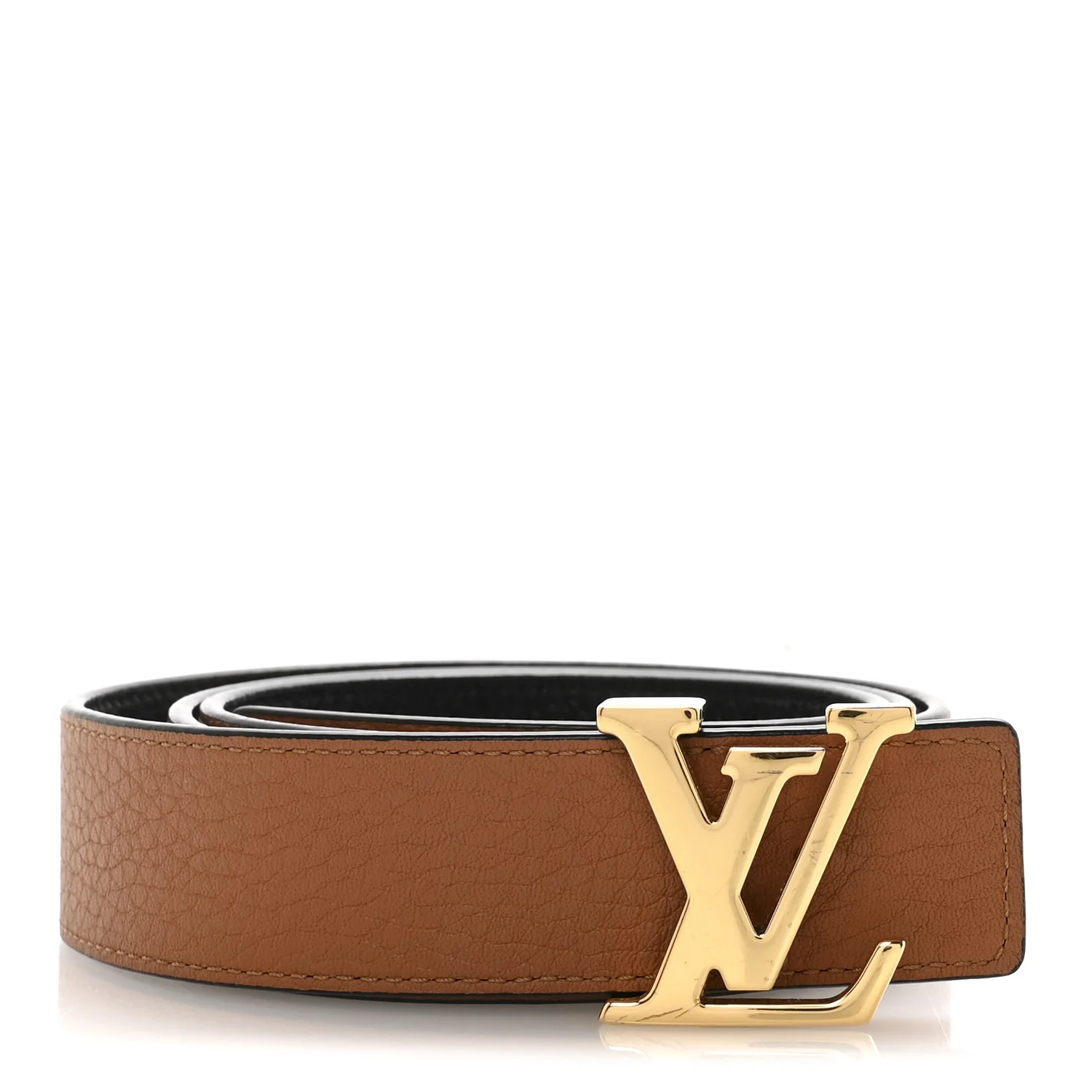 Taurillon Calfskin 30mm LV Initiales Reversible Belt 85 34 Black