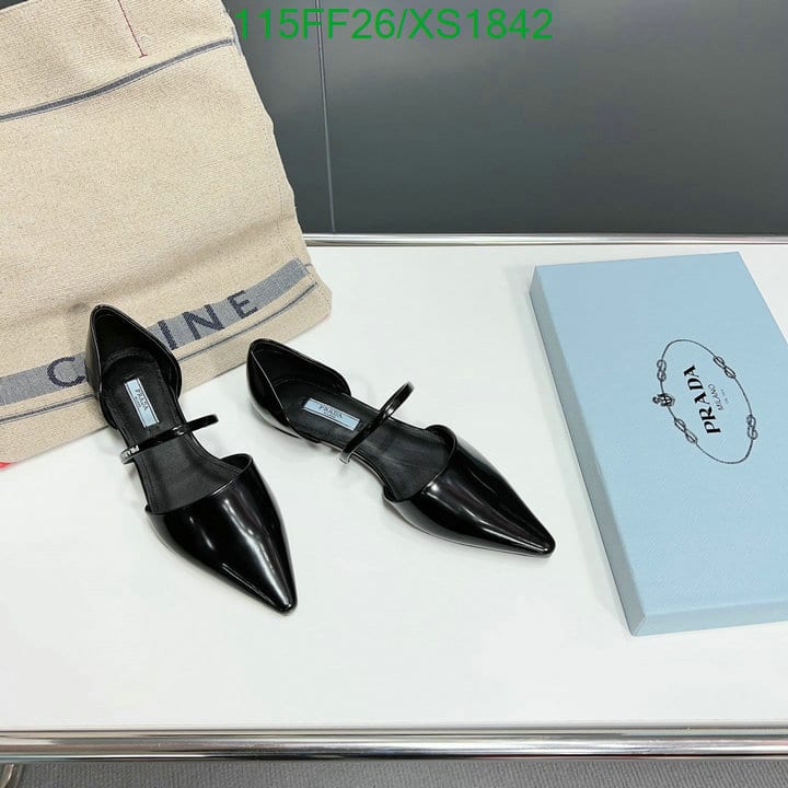 Prada Leather Ballet Flats Black